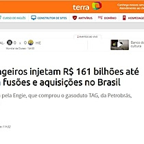 Grupos estrangeiros injetam R$ 161 bilhes at novembro em fuses e aquisies no Brasil